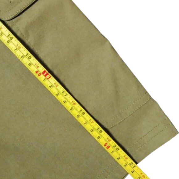 Orvis Mens Flat Front Comfort Waist Belt Lightweight Olive Green Cargo Shorts 34 - Picture 13 of 16